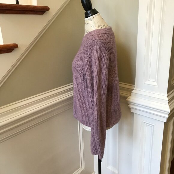 Intermix Chunky Knit Crew Neck Sweater Jumper Womens Small Purple Wool Cashmere - Picture 7 of 10
